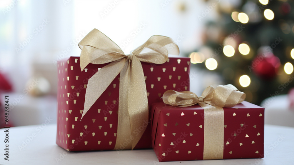 Christmas gift wrapping idea for boxing day and winter holidays in the English countryside tradition Christmas gift wrapping idea for boxing day and winter holidays in the English countryside tradition