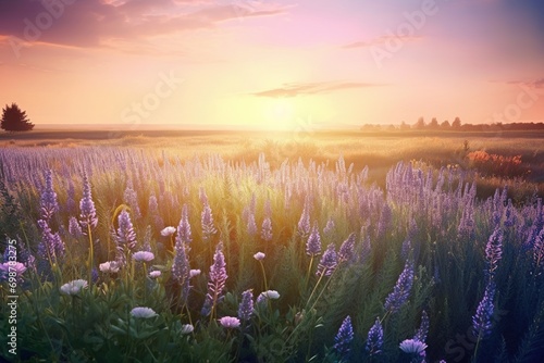 lavender fields at dawn