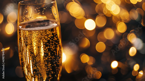 Elegant Champagne Bubbles Bokeh for a Celebratory Mood 