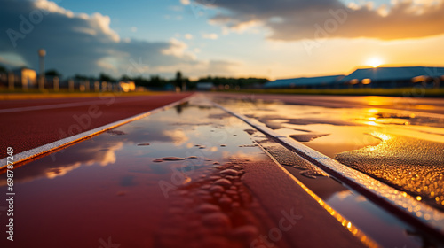 The red running track, Race, Jogging © Daniel
