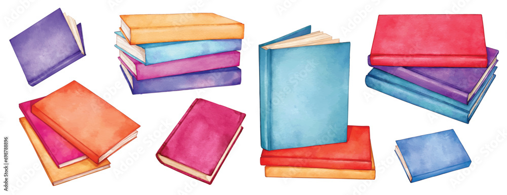 Stack of books. school books pile. education book heap. Study books pile. Textbook stack for reading. hand drawn watercolor illustration
Stack of books. school books pile. education book heap. Study books pile. Textbook stack for reading. hand drawn watercolor illustration
