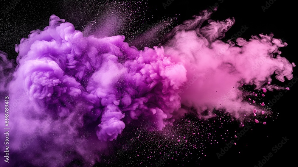 Vivid purple and pink smoke against a dark background Vivid purple and pink smoke against a dark background