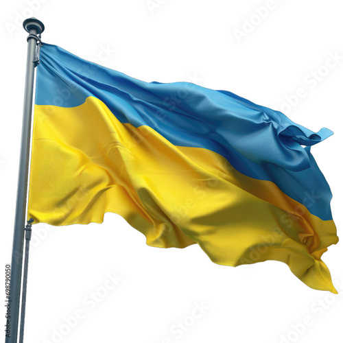 Ukrainian flag isolated on transparent and white background. Png transparent