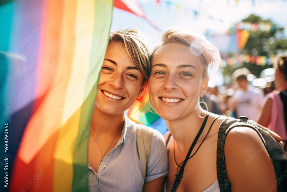 gay pride, rainbow and friends in support of lgbtq community, diversity ...
