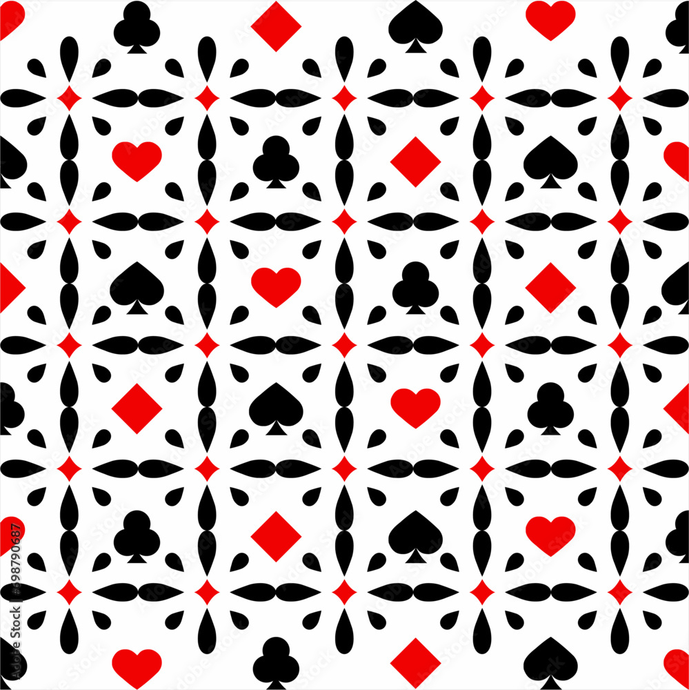 Simple unique casino gambling poker background with red and black symbols, vector illustration. for printing on fabric and paper. Simple unique casino gambling poker background with red and black symbols, vector illustration. for printing on fabric and paper.