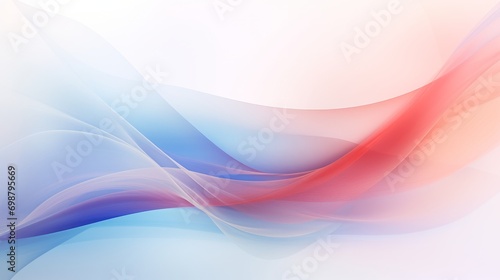 Abstract background with smooth lines in blue and pink colors. illustration. Generative AI © Alex