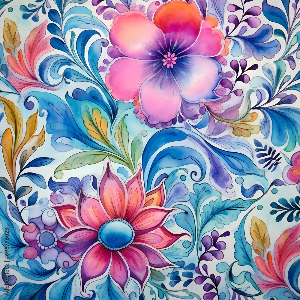 Abstract floral pattern, seemless, generative ai, generative, ai Abstract floral pattern, seemless, generative ai, generative, ai