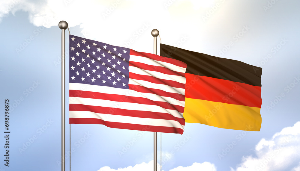Germany and USA Flag Together A Concept of Realations