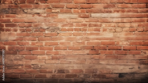 Old red brick wall texture. Grunge background for design. Generative AI
