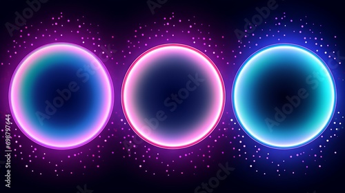Set of neon Easter eggs. illustration on dark background. Eps 10 Generative AI
