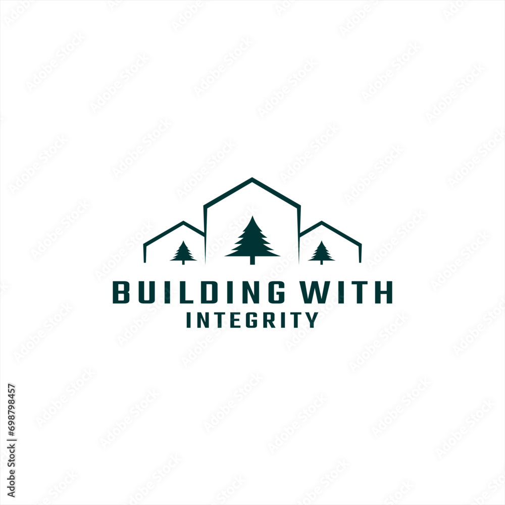 building logo design, pine tree logo design, construction logo design, real estate logo design, home building logo, vector, icon, symbol, silhouette building logo design, pine tree logo design, construction logo design, real estate logo design, home building logo, vector, icon, symbol, silhouette