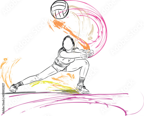 Female volleyball player in action