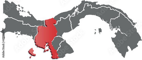 VERAGUAS province of PANAMA 3d isometric map photo
