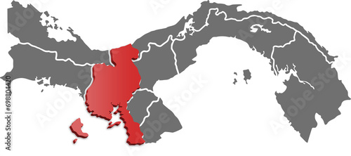 VERAGUAS province of PANAMA 3d isometric map photo