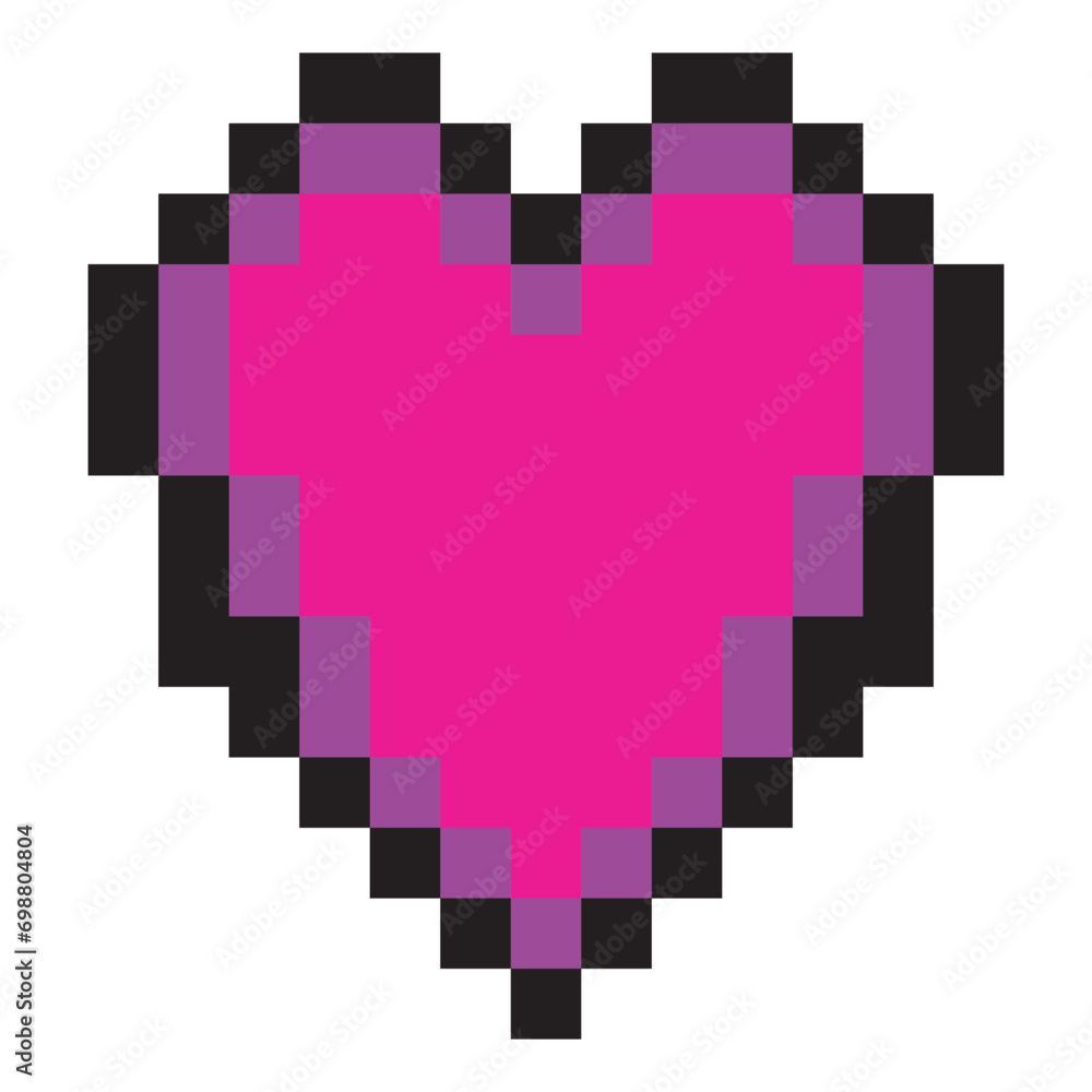 Obraz premium Heart with pixel art design