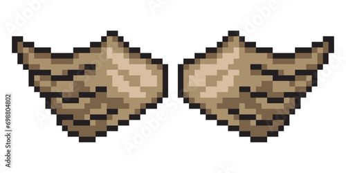 Wing with pixel art design