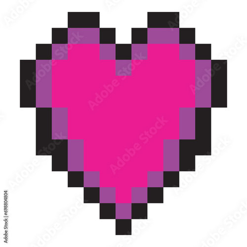 Heart with pixel art design