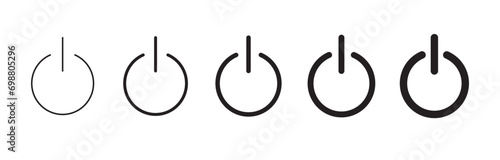 Shutdown icon. Power button icon. Switch. Power on. off symbol. Vector illustration. Illustration image. Isolation on white background. photo