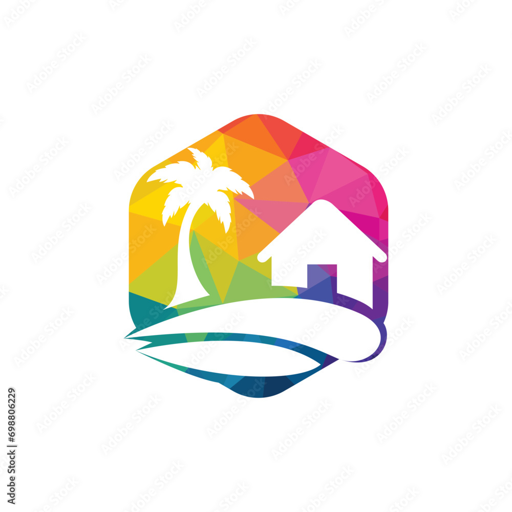 Beach House Logo Design. Beach Resort Logo Design.