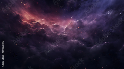 Ilustración panorámica de paisaje estrellado futurista con planetas, estrellas, auroras boreales y vía láctea photo