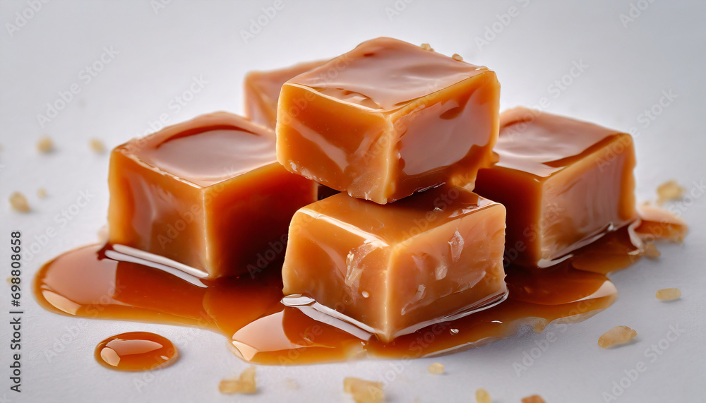 caramel candy on a white background caramel candy on a white background