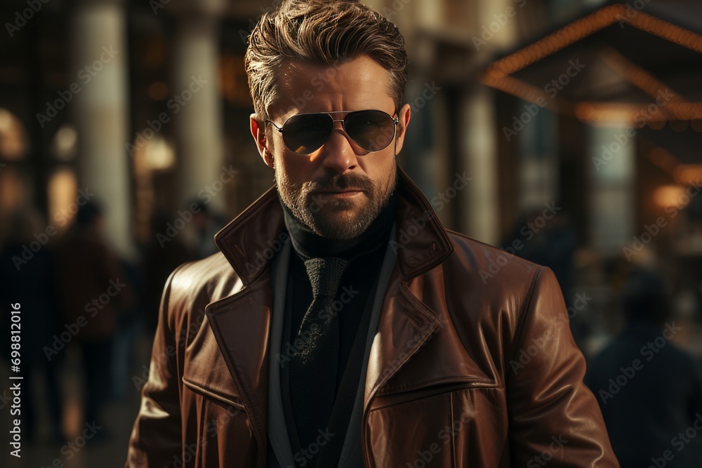 Photo Realistic of a Stylish Entrepreneur with a Briefcase in a Sleek Overcoat, Generative AI Photo Realistic of a Stylish Entrepreneur with a Briefcase in a Sleek Overcoat, Generative AI