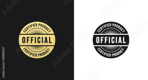 Official Certified Label or Official Certified product Stamp vector isolated. Best Official Certified Label for original product. Official Certified Seal for premium product.