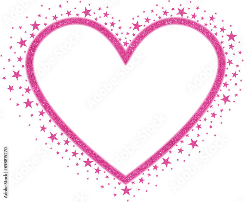 Glow Light Pink Love with Pink Sparkling glitter Stars Vector clipart icon  1