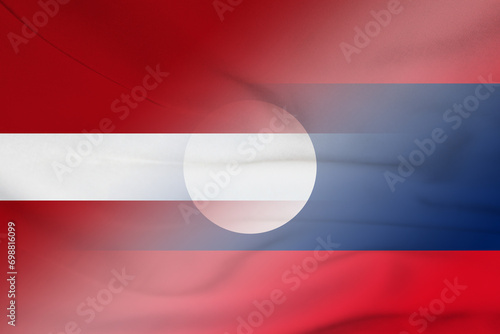 Latvia and Laos official flag transborder negotiation LAO LVA