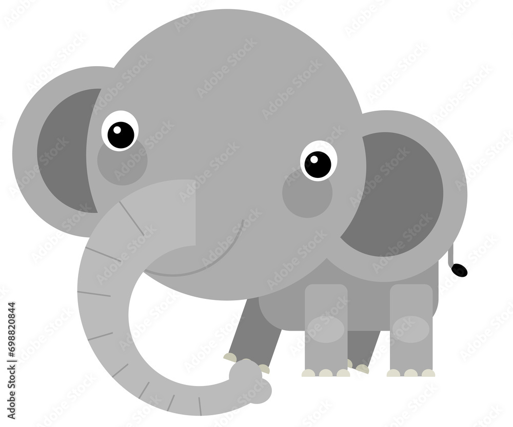 Cartoon wild animal happy young elephant isolated illustration for children Cartoon wild animal happy young elephant isolated illustration for children