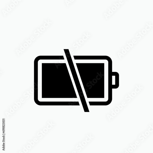 Low Battery Icon - Vector, Powerless  Sign and Symbol for Design, Presentation, Website or Apps Elements. 