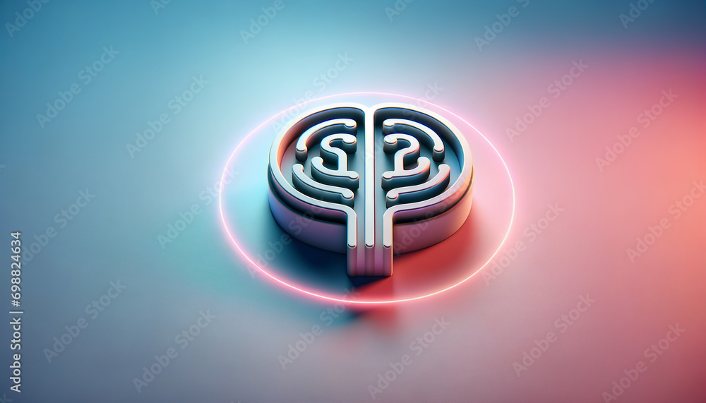 Sleek AI Neural Network Icon on Gradient Background Sleek AI Neural Network Icon on Gradient Background