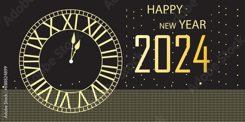 Creative abstract Happy New Year 2024 Logo 