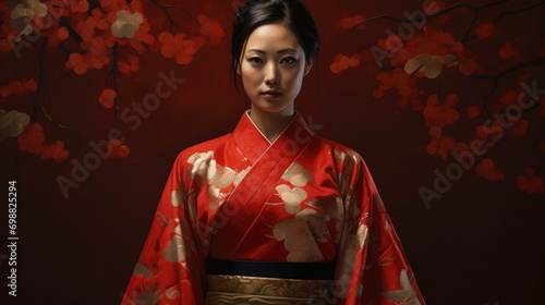 person wearing a Japanese Kimono, highlighting the precision of the garment generative ai