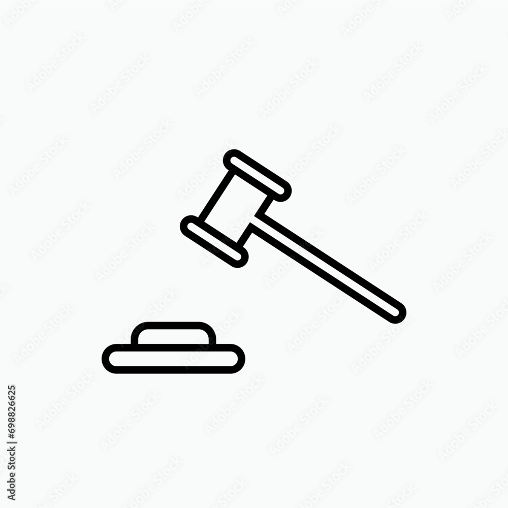 Hammer of Law Icon. Court Symbol - Vector Logo Template. Hammer of Law Icon. Court Symbol - Vector Logo Template.