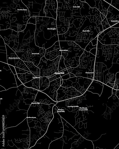 Chapel Hill North Carolina Map  Detailed Dark Map of Chapel Hill North Carolina