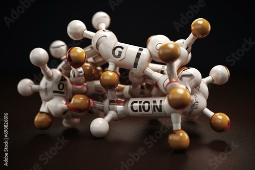 3D model of testosterone molecule. Generative AI photo