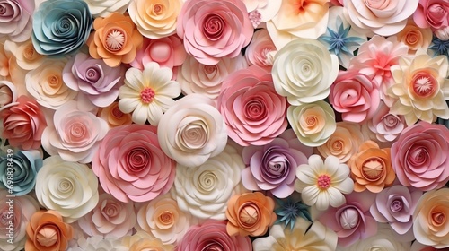 A composition of pastel roses in exquisite detail, each petal a masterpiece against a seamless ivory background.