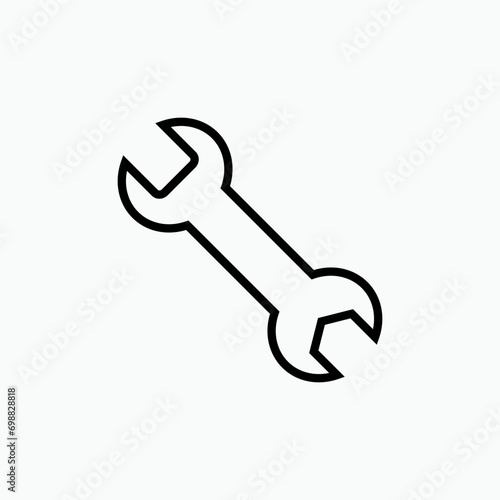 Wrench Icon. Repair, Setting. Mechanics, Maintenance Symbol for Design, Presentation, Website or Apps Elements – Vector.