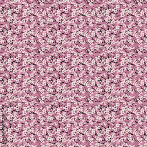 Seamless Japanese Cherry Blossom Sakura Pattern Wallpaper