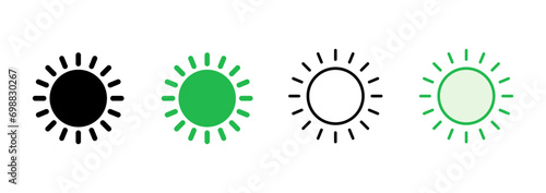 Sun icon set. Brightness Icon vector