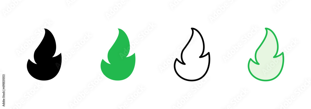 Obraz premium Fire icon set. fire vector icon