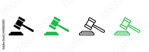 Gavel icon set. judge gavel icon vector. law icon vector. auction hammer