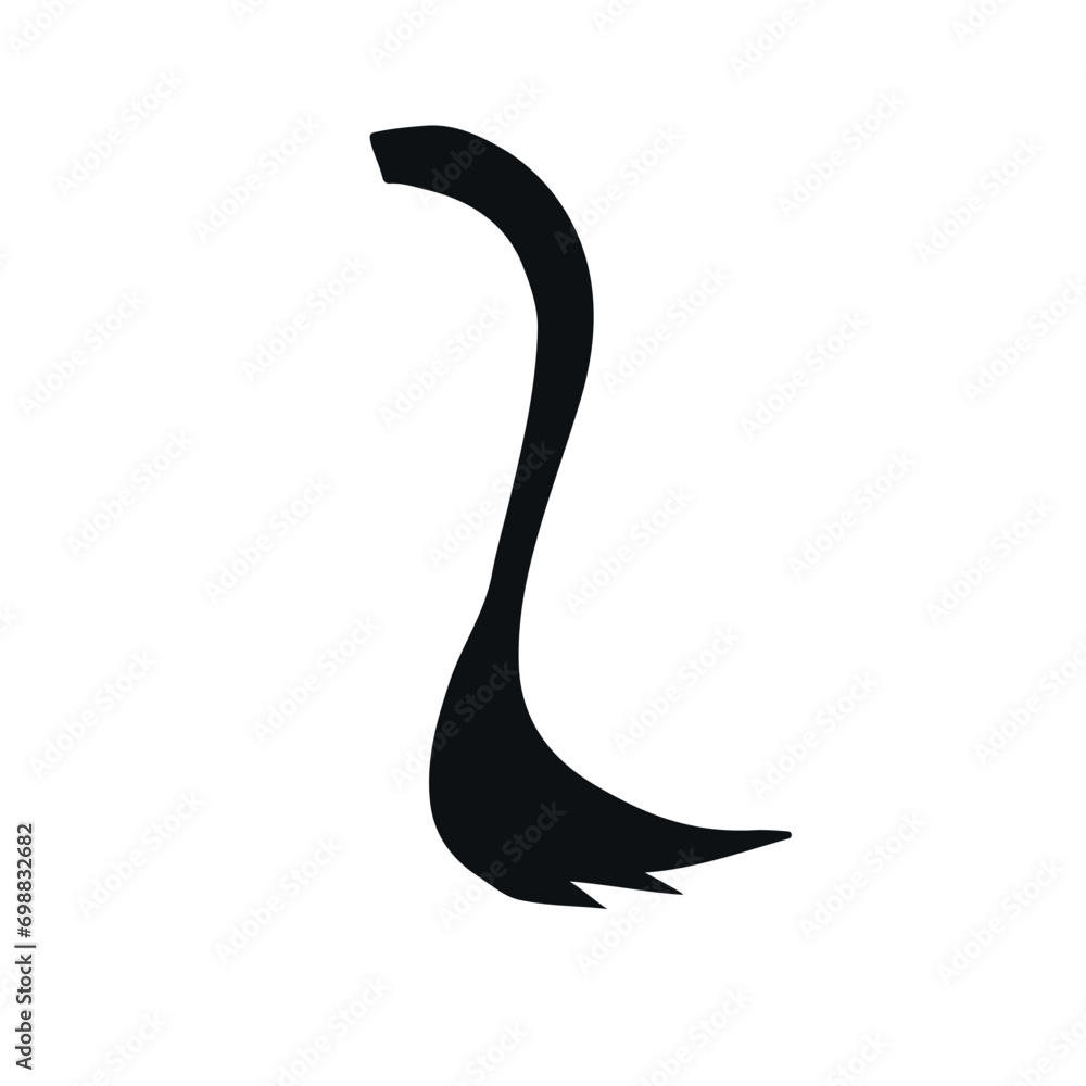 Vector hand drawn doodle sketch cow donkey tail isolated on white background Vector hand drawn doodle sketch cow donkey tail isolated on white background