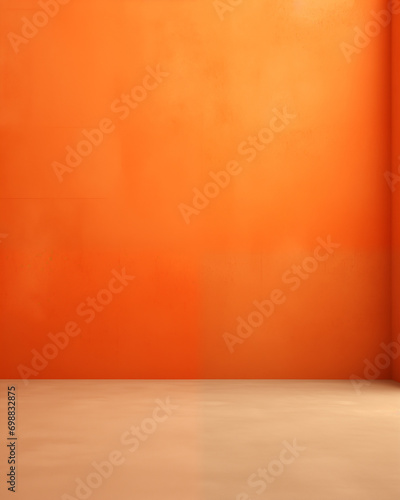 empty room with orange wall