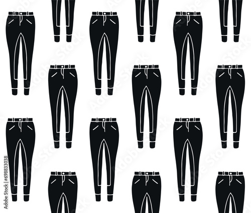 Vector seamless pattern of hand drawn doodle sketch horse riding breeches isolated on white background photo