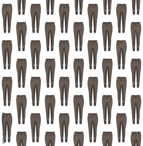 Vector seamless pattern of hand drawn doodle sketch colored horse riding breeches isolated on white background