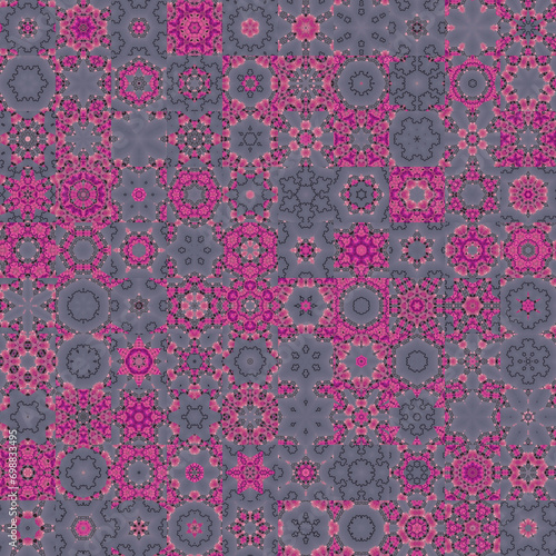 Floral geometric shapes old vintage concept seamless pattern background.