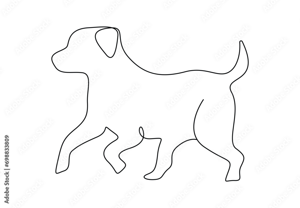 Puppy dog animal silhouette. One continuous line drawing of vector illustration. Pro vector. Puppy dog animal silhouette. One continuous line drawing of vector illustration. Pro vector.