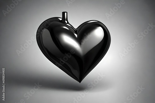 3d black heart icon element